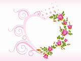 abstract decorated pink heart shape frames