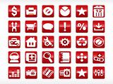 abstract web icon series set, red