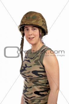 Beautiful soldier girl portrait