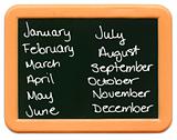 Child's Mini Chalkboard - Months of the Year