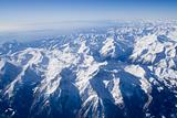 Breathtaking snowy Swiss mountains landscape