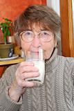 Woman glass milk