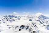 Breathtaking snowy Swiss mountains landscape