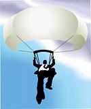 Parachuting business man