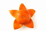 star shaped half peeled orange