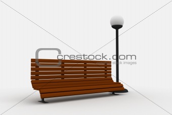 Bench and lamp