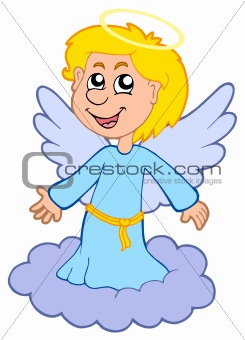 Boy angel on cloud