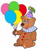 Clown bear with balloons