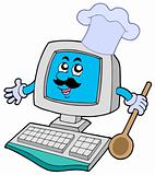 Computer chef with spoon