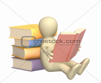 3d puppet, reading the book