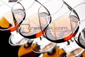  glasses of cognac 