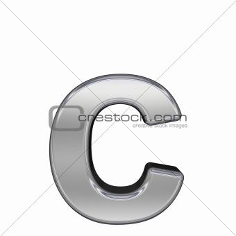 One lower case letter from chrome alphabet set, isolated on white