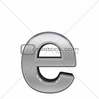 One lower case letter from chrome alphabet set, isolated on white