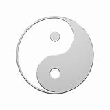 Chrome Yin-Yang, symbol of harmony.