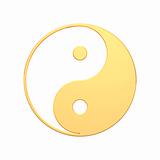 Gold Yin-Yang, symbol of harmony.