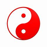 Red Yin-Yang, symbol of harmony.