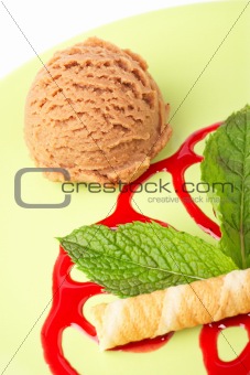 Delicious chocolate ice cream