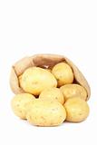 Burlap sack with potatoes