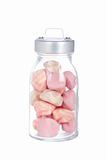 Pink marshmallows in the glass jar