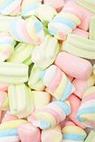 Multicolored marshmallows background