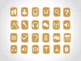 icons on yellow background
