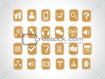 icons on yellow background