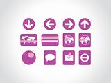 icons use for website, purple