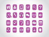 icons with purple background