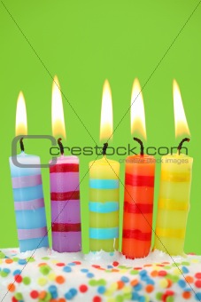 Five birthday candles