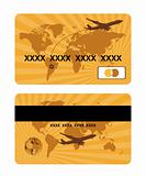 Bank card design, world travel