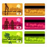 Bank card design, holiday and travel
