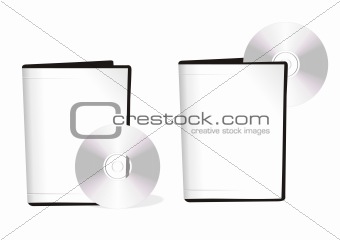 Two boxes with dvd disks of white color