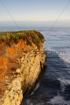 California Coast Cliff at Sunset
