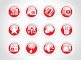 web 2.0 glassy icons set in red