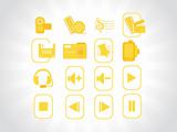 web icons yellow stamp series