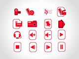 web icons, red stamp series