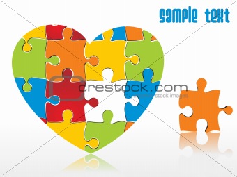 abstract heartshape puzzle integration