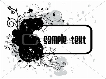 abstract black grunge vector with text place