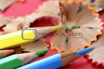 Pencils and wood shavings