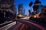 Traffic through downtown Los Angeles