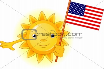 Summer Sun with American flag