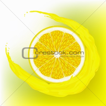 Lemon with a wave juice