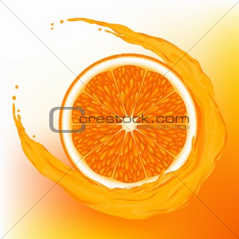 Orange with a wave juice
