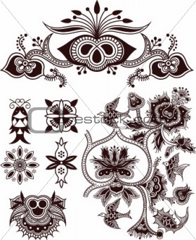 Abstract Floral Design Elements
