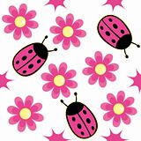 Ladybug and pink daisy