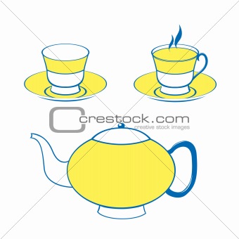 Vector set with two cups