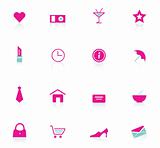 Woman pink icons (vector)