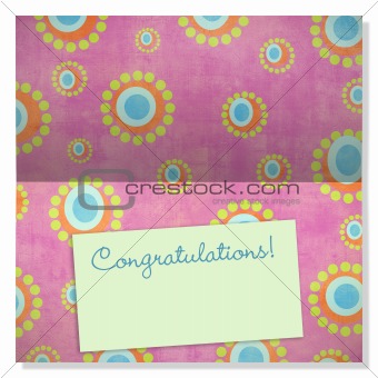 Celebration greeting card with copyspace on label