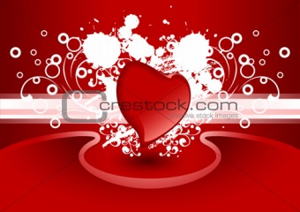 Creative Valentine greeting card with heart in red color, vector