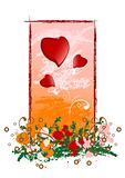 Creative grunge Valentine greeting card with heart, vector illus